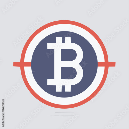 Bitcoin Logo in a Target Circle
