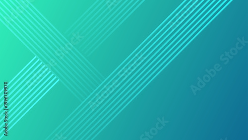Modern abstract background with diagonal cyan and green linear lines