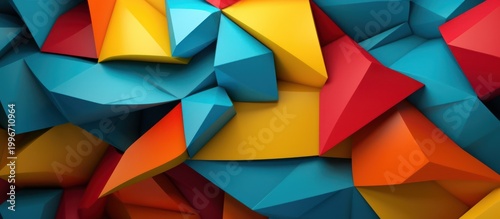 A vibrant explosion of geometric shards and bold colors that brings energy to any design.