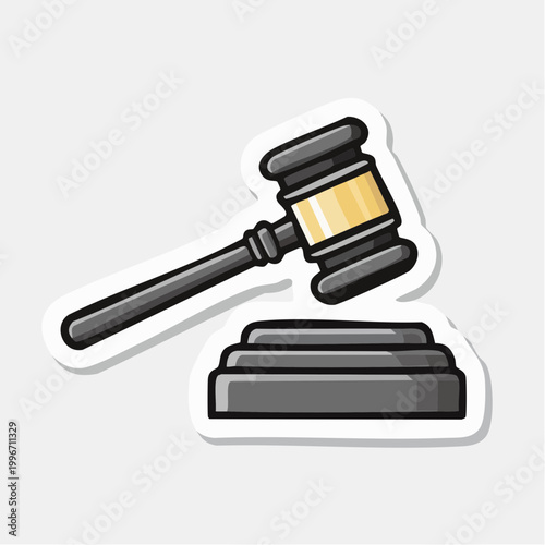 Gavel and Sounding Block Icon