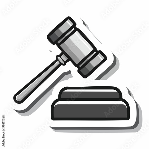Gavel and Sounding Block Icon
