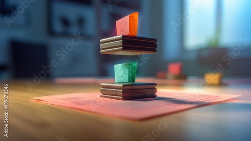 Elevate your perspective and unlock the potential of floating ideas in a modern office setting.