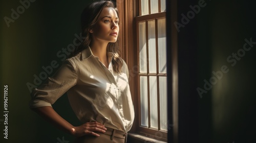 A moment of quiet reflection as golden sunlight fills the room with a sense of hope.