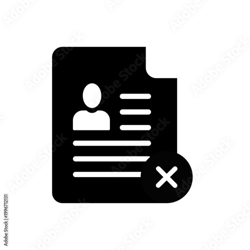 Resume Document Rejected Application Status File Glyph Icon