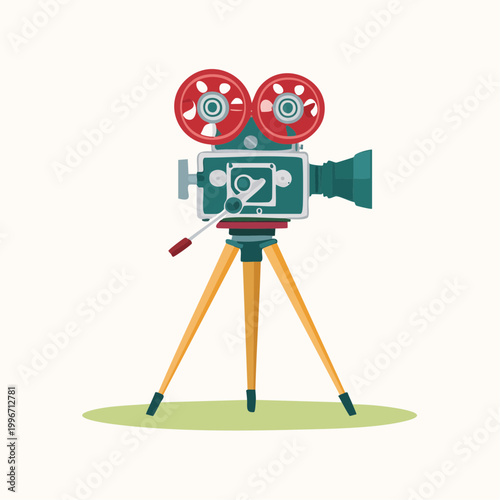 Vintage Film Camera on Tripod