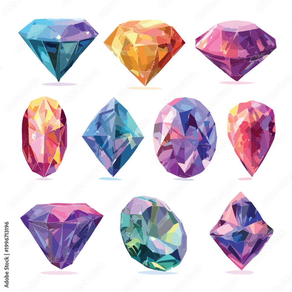 Fototapeta premium set of colorful diamond