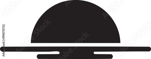 Black cloche, food cover, serving dome, restaurant icon, vector
