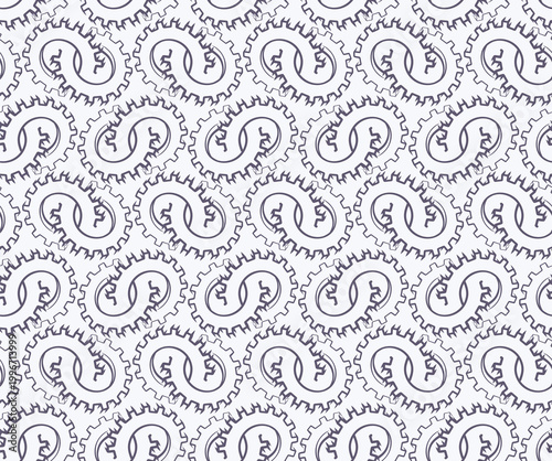 A seamless blue background with gear wheel.