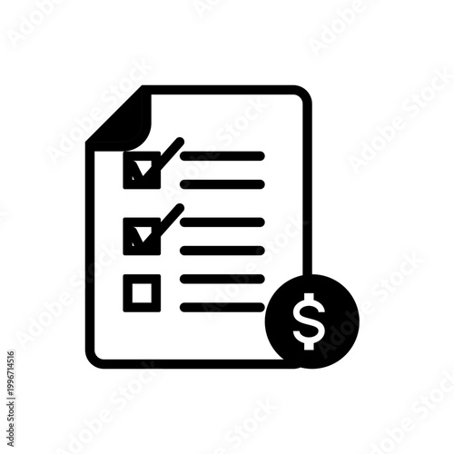 Task Checklist Finance Icon Line