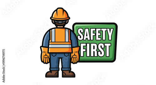 Construction worker seen from behind wearing safety vest and hard hat