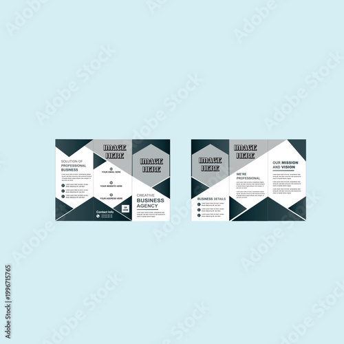 Green  Corporate Modern Stylish Tri Fold Brochure Vector Design Template