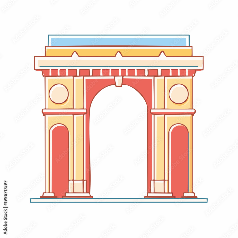 Fototapeta premium Stylized Archway Illustration