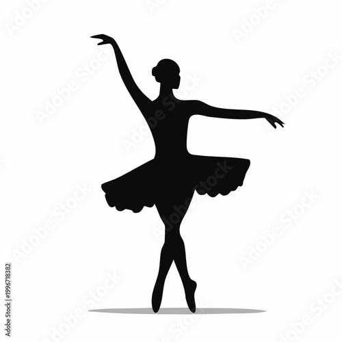 Silhouette of a Ballerina in a Graceful Pose