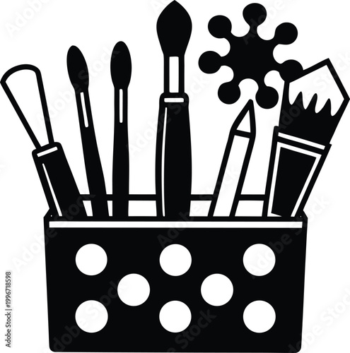 set of brushes for painting