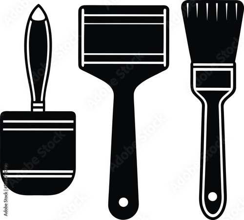 set of paint brushes vector