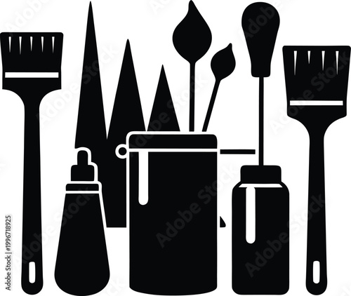 vector set of brushes for paint