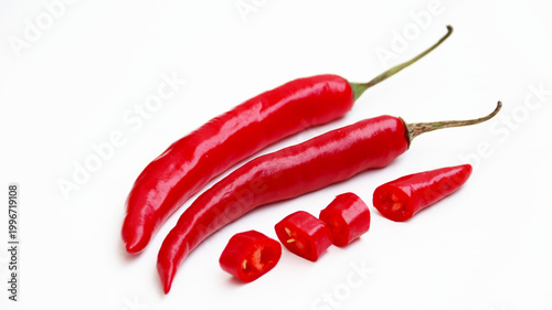 red hot chili pepper isolated on white