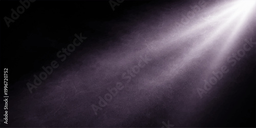 Dark stage spotlight with grunge texture smoky light vintage metal and fabric backdrop design