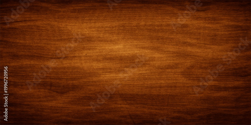 An old paper texture rests on a dark brown wooden plank surface featuring a natural hardwood grain pattern and aged timber material