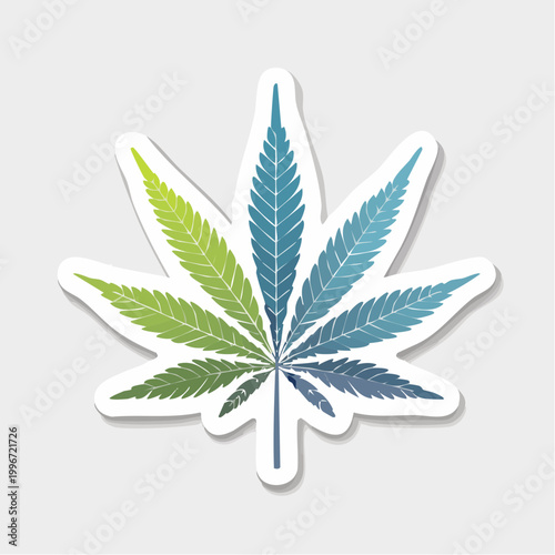 Stylized Marijuana Leaf Icon with Gradient Colors