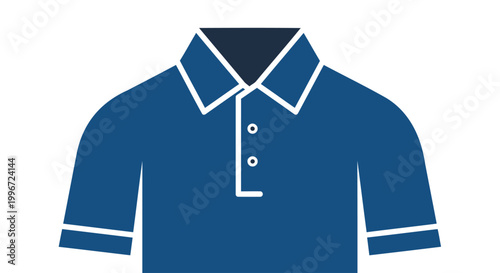 Blue polo shirt, vector illustration, casual wear, fashion design element
