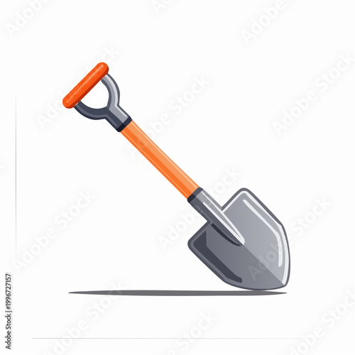 Illustration of a garden shovel with orange handle