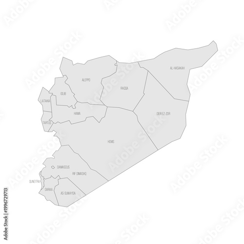 Slika na platnu Syria political map of administrative divisions - governorates