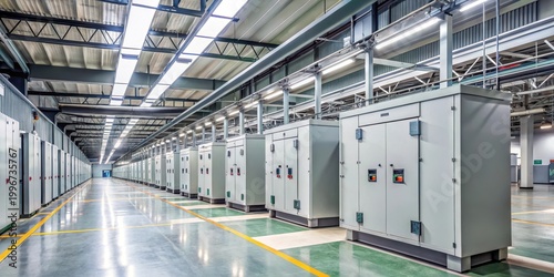 Industrial corridor with electric boxes