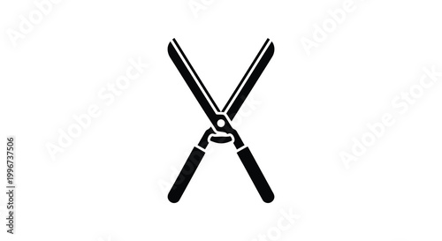 Black shears tool displayed against a white background simple vector silhouette