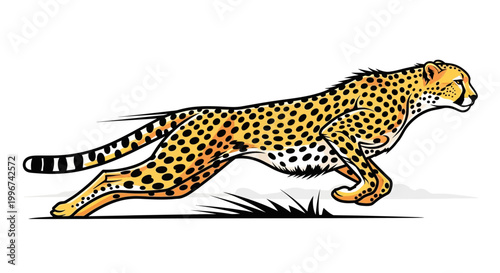 Cheetah Running Fast on Ground.