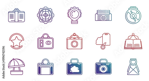 Collection of various camera icons.