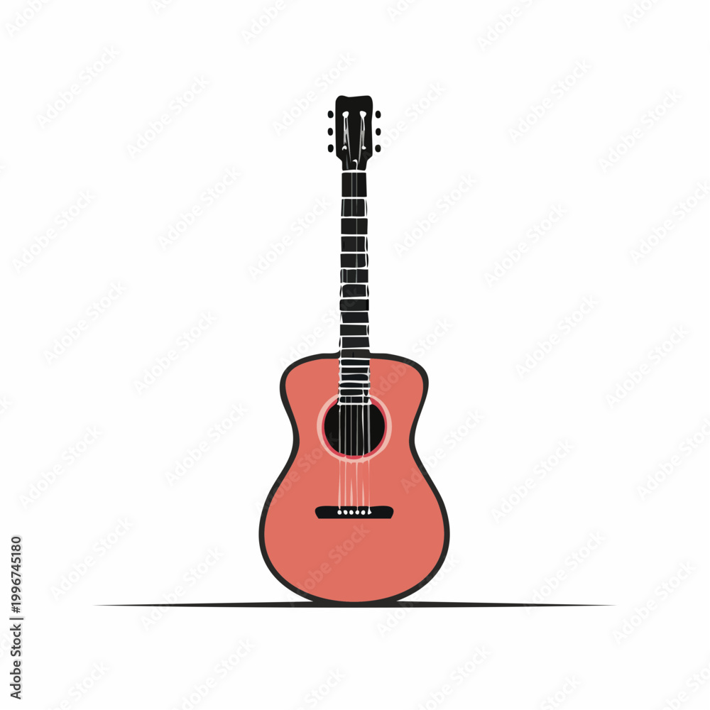 Fototapeta premium Acoustic Guitar Illustration