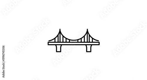 Simple suspension bridge line drawing.