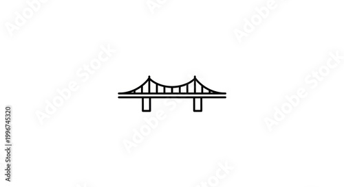 Fotografía Simple suspension bridge line icon.