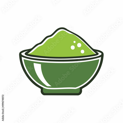 Green Matcha Powder in Bowl Icon