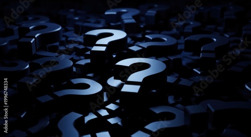 A sea of questions A dark and mysterious exploration of inquiry.