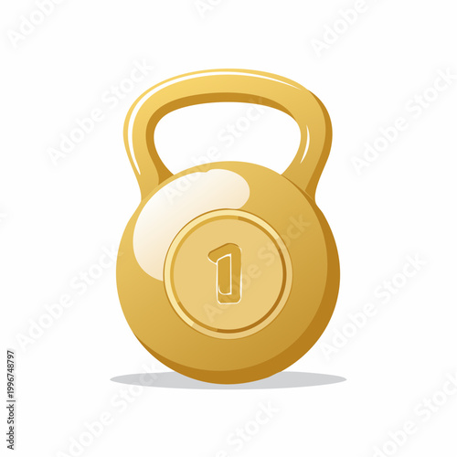 Golden Kettlebell with Number 1