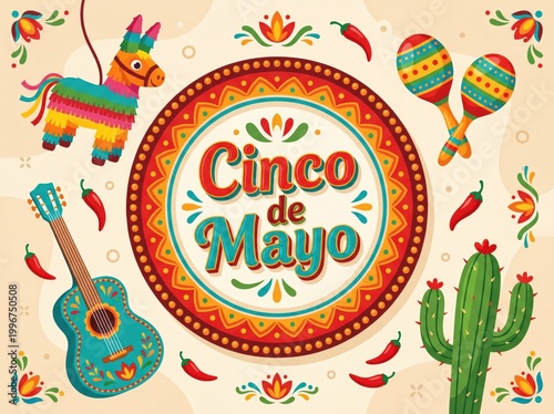 Beautiful illustration design for Mexican holiday 5 may Cinco De Mayo.