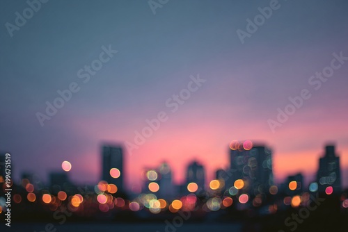 vibrant nighttime cityscape with blurred lights