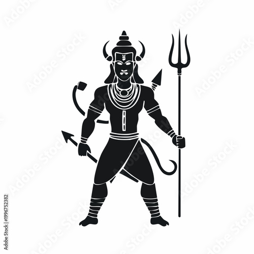 Stylized Silhouette of Lord Shiva