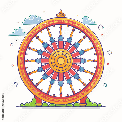 Dharma Wheel Illustration
