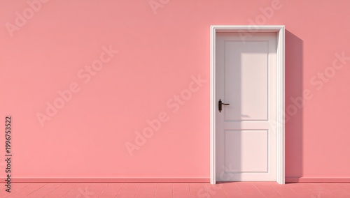 White door in a white wall