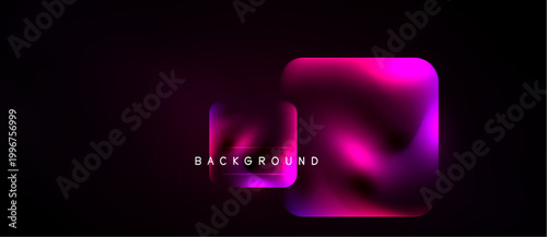 Abstract fluid shape, vibrant magenta hues, dark background. Modern design element, smooth gradients, digital art style.