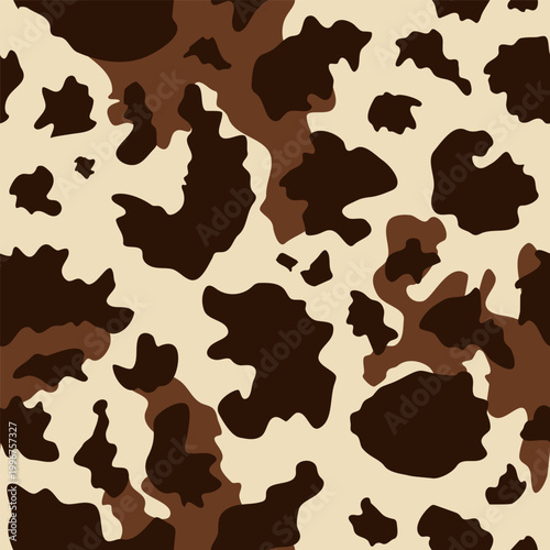 Cow skin seamless pattern vector illustration. Animal print.