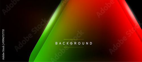 Abstract gradient design. Vivid colors transition from green through orange to red. Dark background emphasizes bright overlay. Simple, modern aesthetic.
