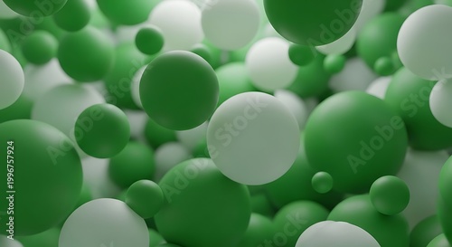 Abstract green and white organic shapes smooth and rounded forms