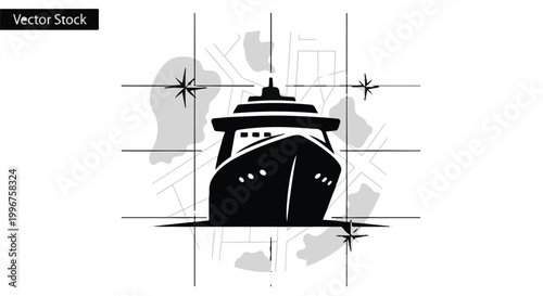 Ship bow front view technical drawing blueprint nautical vessel design engineering plan maritime architecture