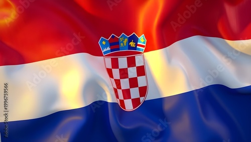 Croatian flag ripples
