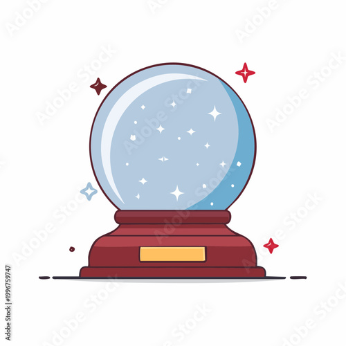 Crystal Ball with Stars and Sparkles