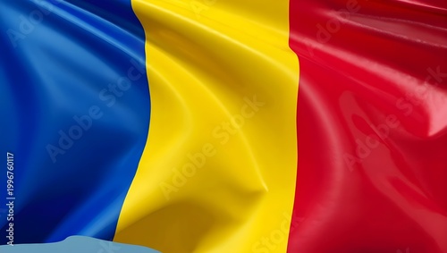 Romanian flag ripples